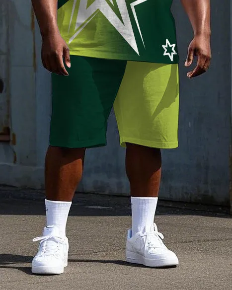 Big Men's Outdoor RESPECT Start Printed Street Fashion Short Sleeve T-Shirt Shorts Set sold by Biggmans product image thumbnail 3