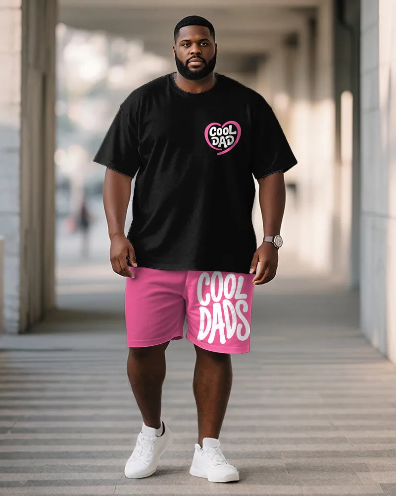 Men's Plus Size Father's Day COOL DADS Text Print Short Sleeve T-Shirt Shorts Suit sold by Biggmans