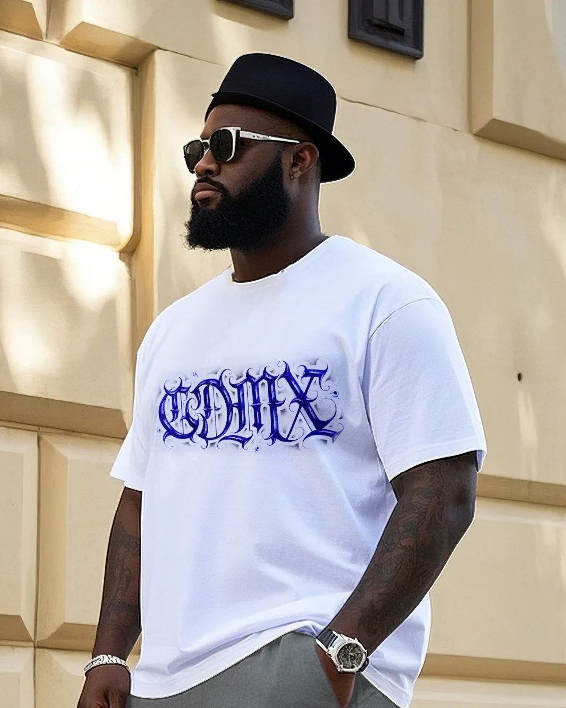 Big Men's Street Fashion Hand-painted Unique Personality Graffiti Short Sleeve T-Shirt Shorts Suit sold by Biggmans product image thumbnail 2