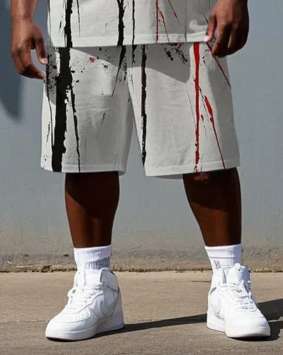 Big & Tall Men's Hip Hop Bleeding Eye Print Casual Short-Sleeve T-shirt and Shorts Set sold by Biggmans product image thumbnail 3