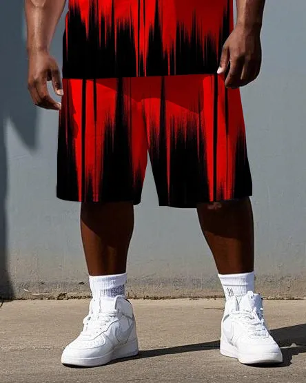 Men's Punk Fashion Bold Crying Eye Print Casual Short-Sleeve T-shirt 2-Piece Big & Tall Set sold by Biggmans product image thumbnail 3