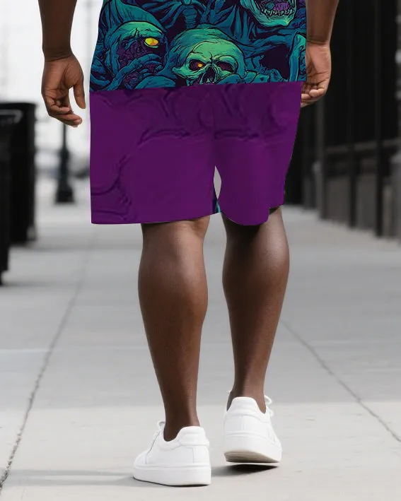 Strength In Every Skeleton Men's Roaring Skeleton Print Big & Tall Short Sleeve T-shirt and Shorts Set sold by Biggmans product image thumbnail 3