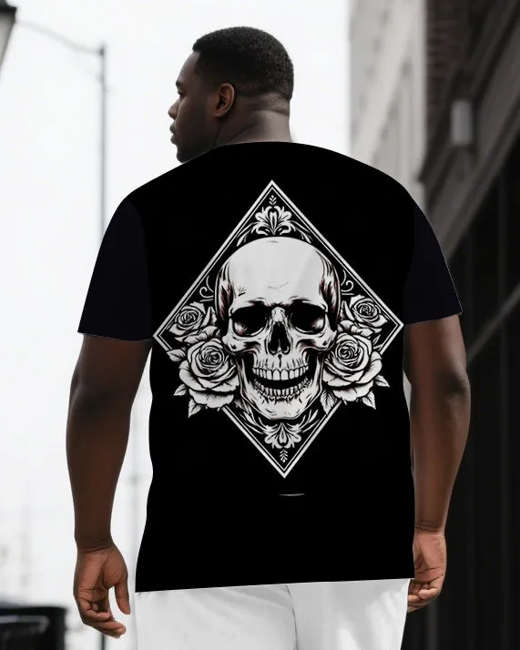 Romance Till Death Casual Big & Tall Men's Skull Back Print Short Sleeve T-shirt 2-Piece Set sold by Biggmans product image thumbnail 2