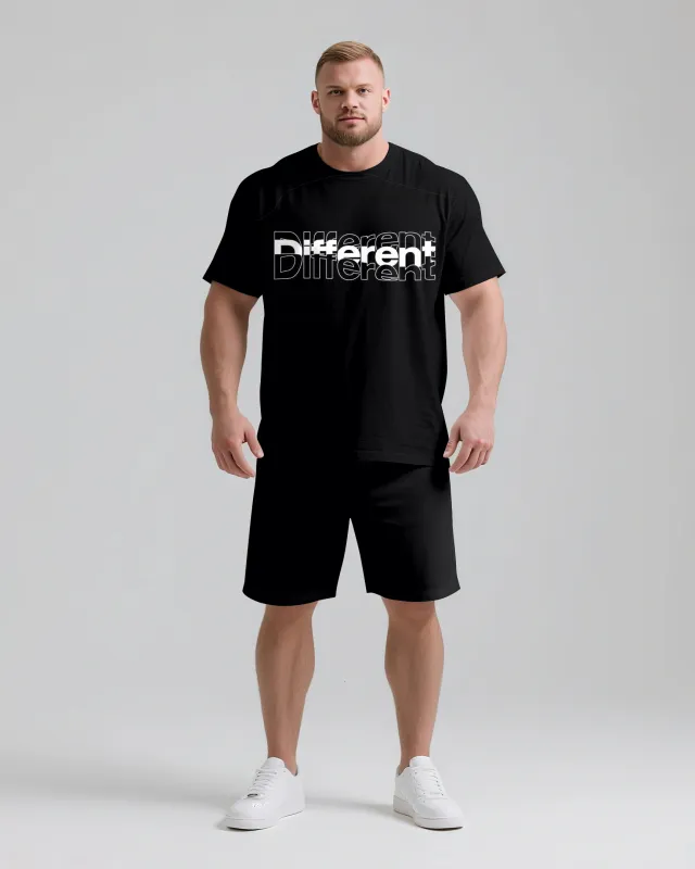 Different Slogan T-shirt 2-Piece Set sold by Biggmans