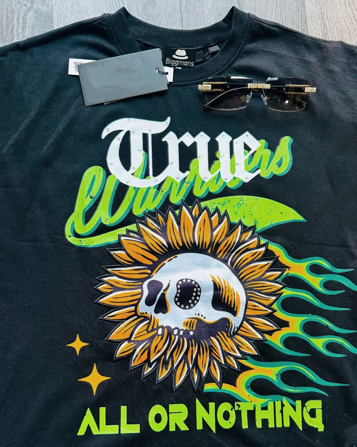 Big & Tall Men's Street Fashion ALL OR NOTHING Skull Print Crewneck T-Shirt Shorts Suit sold by Biggmans product image thumbnail 4