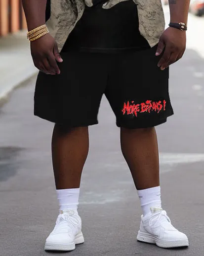 Men's Personalized Flame Skeleton Skull Poker Large Size Contrasting Color T-Shirt Shorts Suit sold by Biggmans product image thumbnail 3