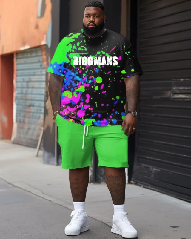 Splash Paint Letter Print Large Men's Suit sold by Biggmans
