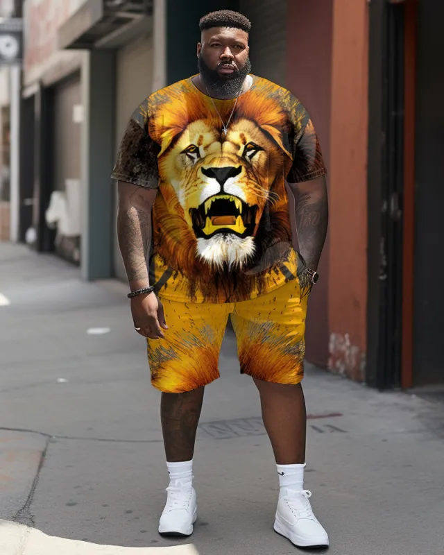 Street Roar Yellow Lion Print Large Men's Set sold by Biggmans