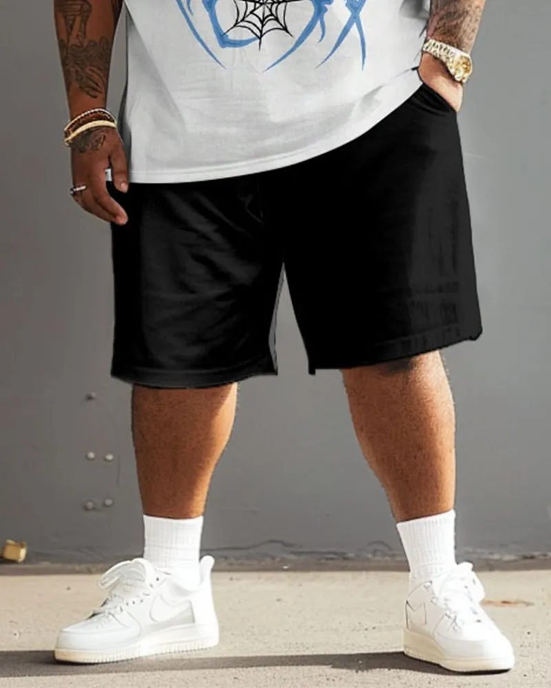 Men's Plus Size Street Casual Graffiti Spider Letter Print T-Shirt Shorts Suit sold by Biggmans product image thumbnail 4