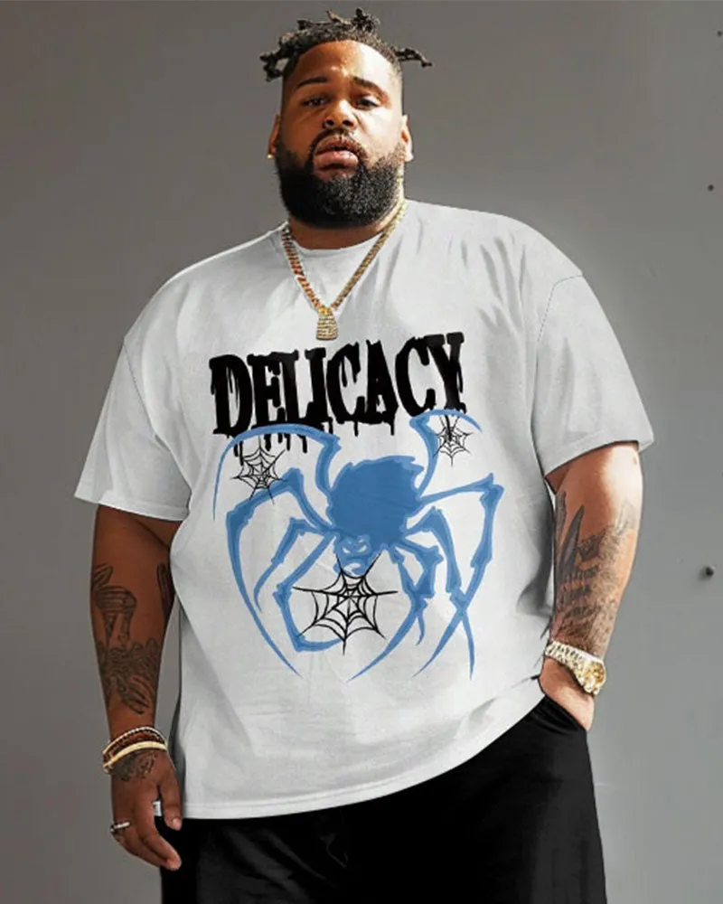 Men's Plus Size Street Casual Graffiti Spider Letter Print T-Shirt Shorts Suit sold by Biggmans product image thumbnail 3
