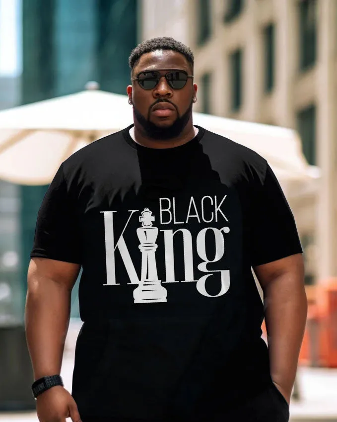 Men's Plus Size Black King Print Short Sleeve T-Shirt Shorts Suit sold by Biggmans product image thumbnail 2