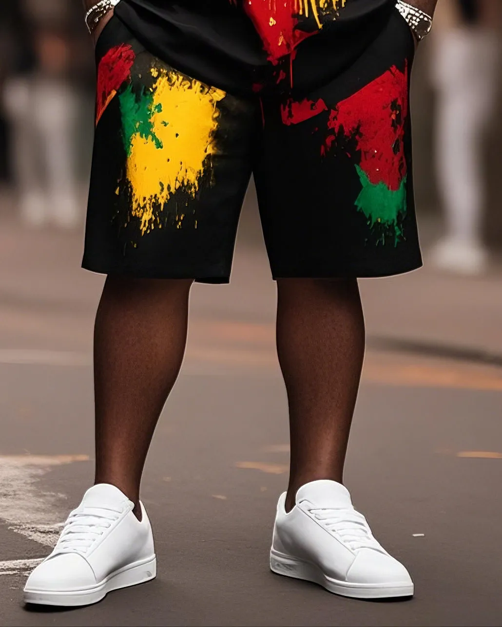 Plus Size Boys Black History Graffiti Style English Print T-Shirt Shorts Suit sold by Biggmans product image thumbnail 3