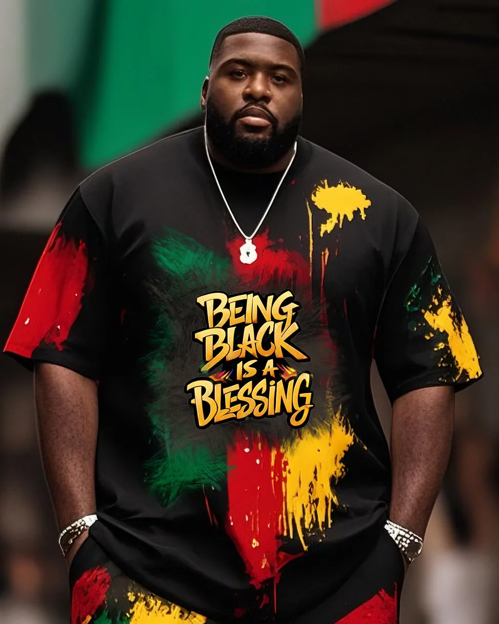 Plus Size Boys Black History Graffiti Style English Print T-Shirt Shorts Suit sold by Biggmans product image thumbnail 2