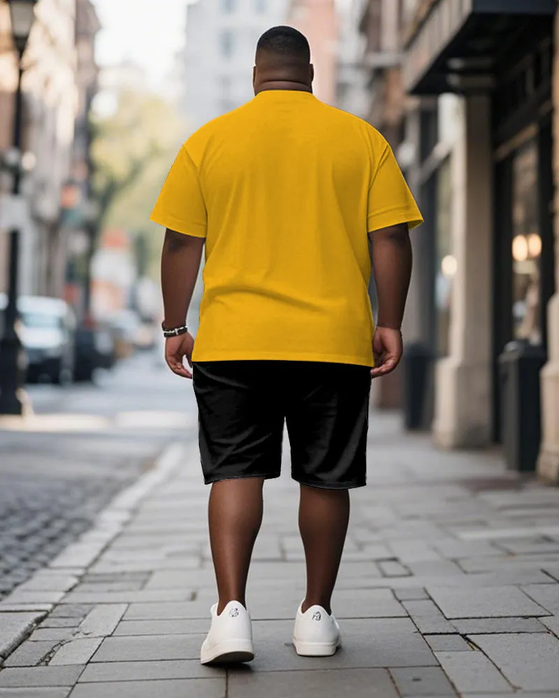 Men's Plus Size Yellow You Had Meat Tacos Alphabet Print Short Sleeve T-Shirt Shorts Suit sold by Biggmans product image thumbnail 4