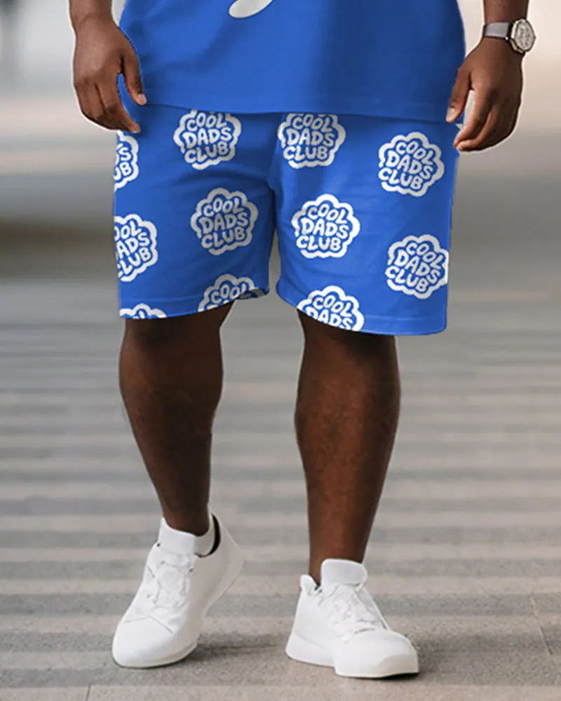 Men's Plus Size Father's Day Blue Cool Dad Text Print Short Sleeve T-Shirt Shorts Suit sold by Biggmans product image thumbnail 3