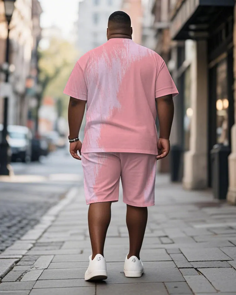 Men's Plus Size Pink Graffiti Sunglasses Cartoon Print Short Sleeve T-Shirt Shorts Suit sold by Biggmans product image thumbnail 4