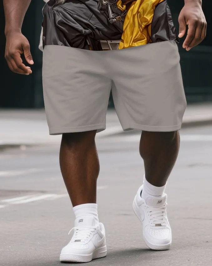 Men's Fun Cartoon Soldier Gorillas Print Big & Tall Short-Sleeve T-shirt & Short Set sold by Biggmans product image thumbnail 3