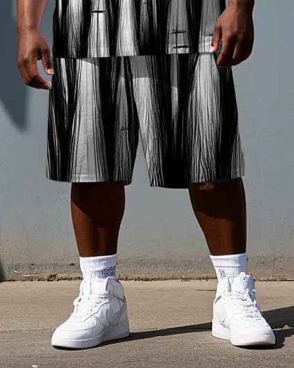 Big & Tall Men's Street Fashion Monsters Sketch Print Short-Sleeve T-shirt 2-Piece Set sold by Biggmans product image thumbnail 3