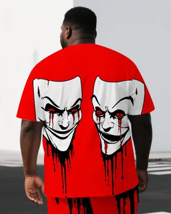 Big & Tall Men's Punk Style Bloody Mask Back Print Outdoor Summer Short-Sleeve T-shirt 2-Piece Set sold by Biggmans product image thumbnail 2