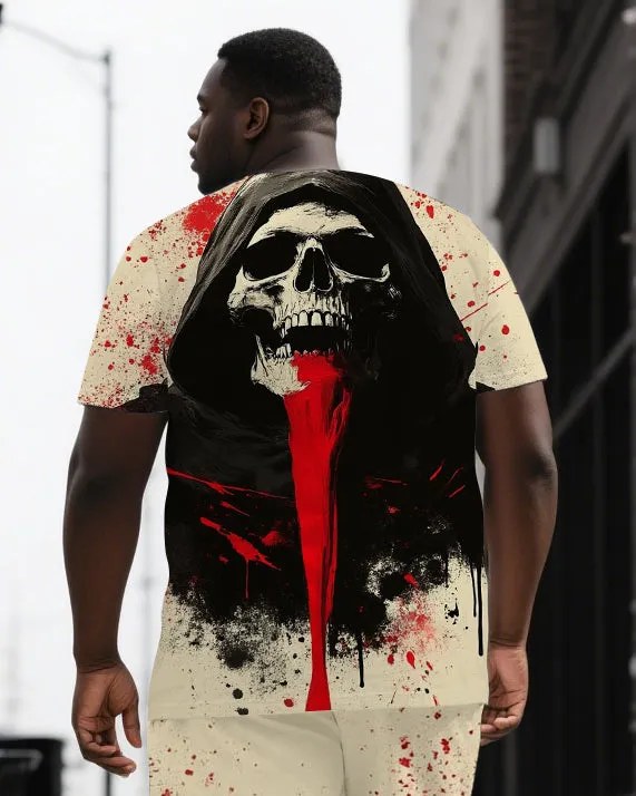 Die Bold Live Bolder Men's Skeleton Black Print Big & Tall Short Sleeve T-shirt Shorts Casual Set sold by Biggmans product image thumbnail 2