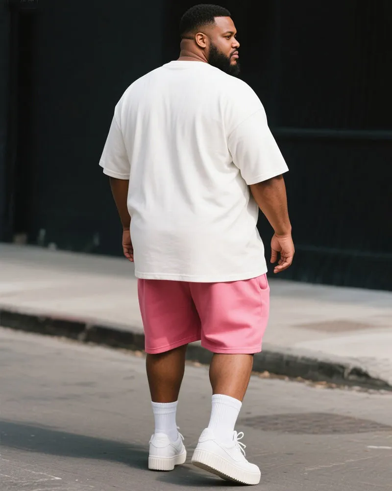 Big & Tall Men's Pink Inspirational Simple Be Big Letter Printed Crew Neck Short Sleeve T-shirt Shorts Suit sold by Biggmans product image thumbnail 4