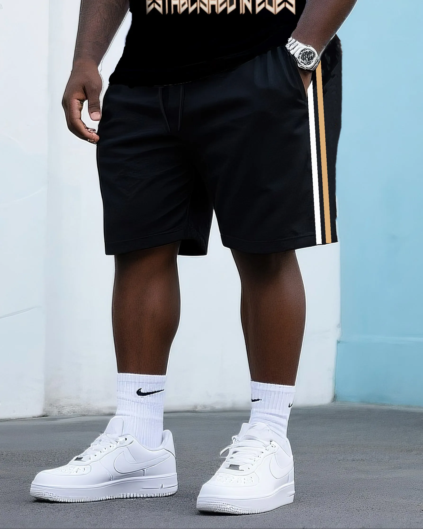 Big & Tall Men's Street Fashion Halloween Horror Skull Crewneck T-Shirt Shorts Suit sold by Biggmans product image thumbnail 3