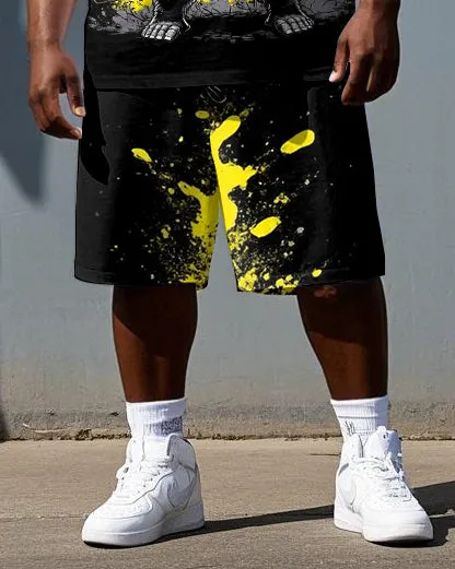 Big & Tall Men's Cartoon Weightlifting Gorillas Tie Dye Casual Short Sleeve T-shirt 2-Piece Set sold by Biggmans product image thumbnail 3