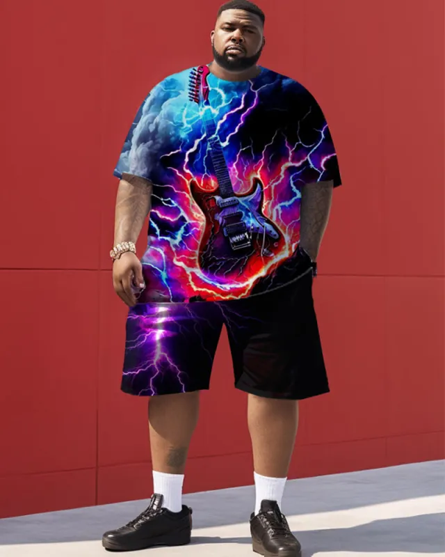 Lightning Guitar Personalized Print Men's Large Size Suit sold by Biggmans