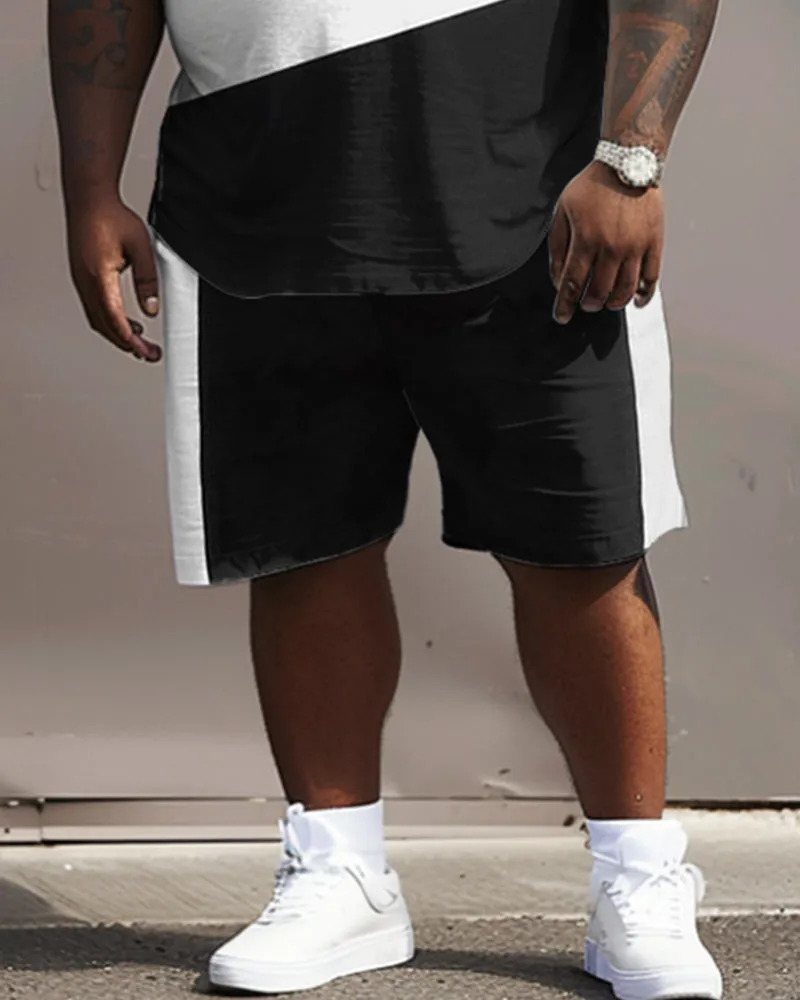 Street Casual Black And White Gray Color Block Print Large Men's Set sold by Biggmans product image thumbnail 4