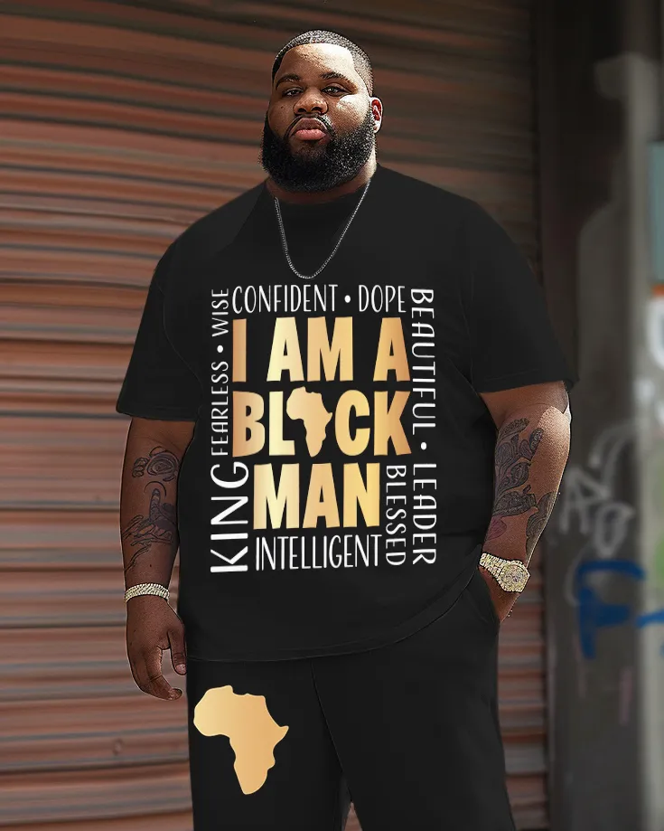 Men's Plus Size I Am A Black Man T-Shirt Shorts Suit sold by Biggmans product image thumbnail 2