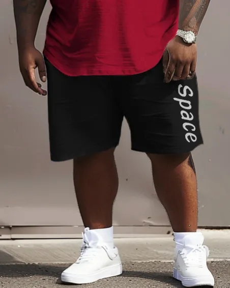 Men's Plus Size Space Fashion Contrast Color T-Shirt Shorts Suit sold by Biggmans product image thumbnail 3