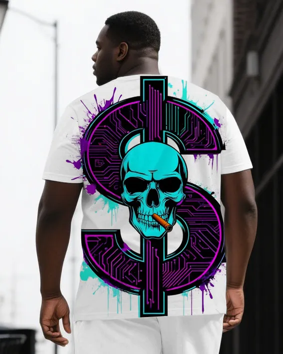 Stay Thriving in Wealth Men's Big & Tall Skull Back Print Casual Short Sleeve T-shirt 2-Piece Set sold by Biggmans product image thumbnail 2