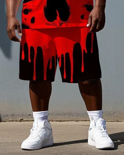 Power Never Melt Big & Tall Men's Big Skull Print Laid Back Short Sleeve T-shirt 2-Piece and Shorts Set sold by Biggmans product image thumbnail 3