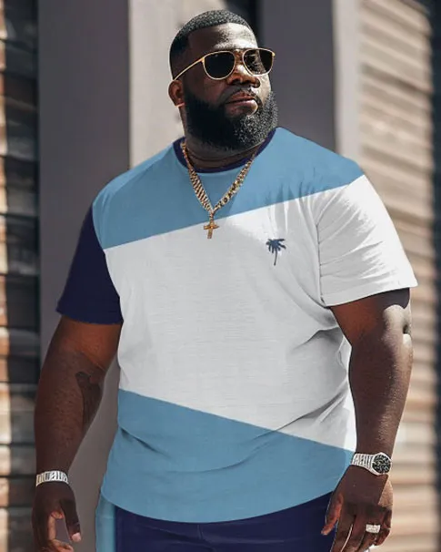 Street Casual Colorblock Large Men's Short Sleeve T-shirt & Shorts Set sold by Biggmans product image thumbnail 3