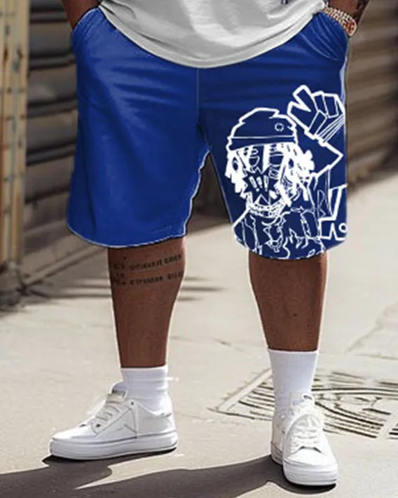 Men's Plus Size Street Casual Funny Bier Graffiti Print T-Shirt Shorts Suit sold by Biggmans product image thumbnail 3