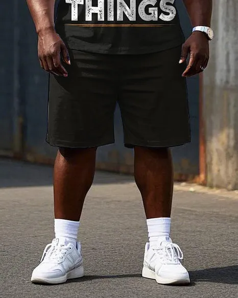 Big Men's Simple Letter Style FIX STUFF Street Fashion Short Sleeve T-Shirt Shorts Set sold by Biggmans product image thumbnail 3