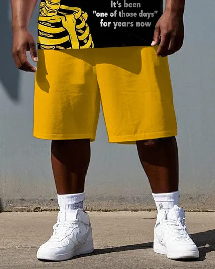 Skeletons Tell Bold Stories Big & Tall Men's Skull Theme Print Short Sleeve T-shirt & Shorts Set sold by Biggmans product image thumbnail 3