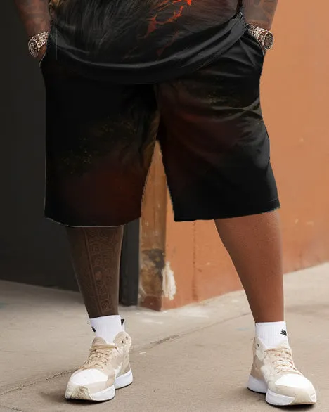 Men's Large Size Street Cartoon Color Block Lion Graffiti Short Sleeve Shorts Suit sold by Biggmans product image thumbnail 3