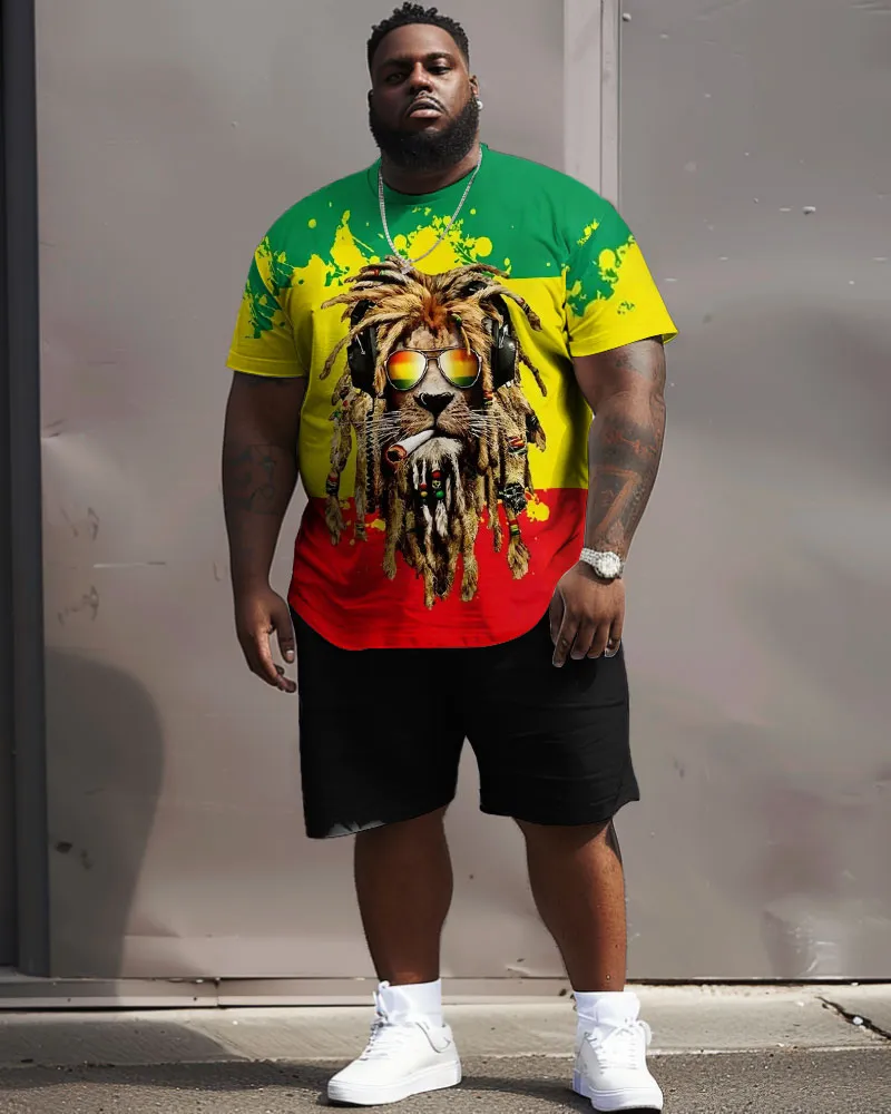 Street Red Green Yellow Block Lion Print Large Men's Set sold by Biggmans product image thumbnail 2
