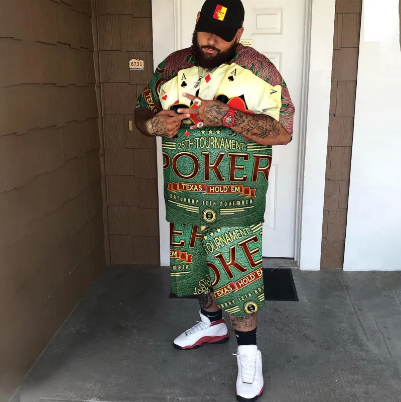 Plus Size Men's Green Poker Set sold by Biggmans