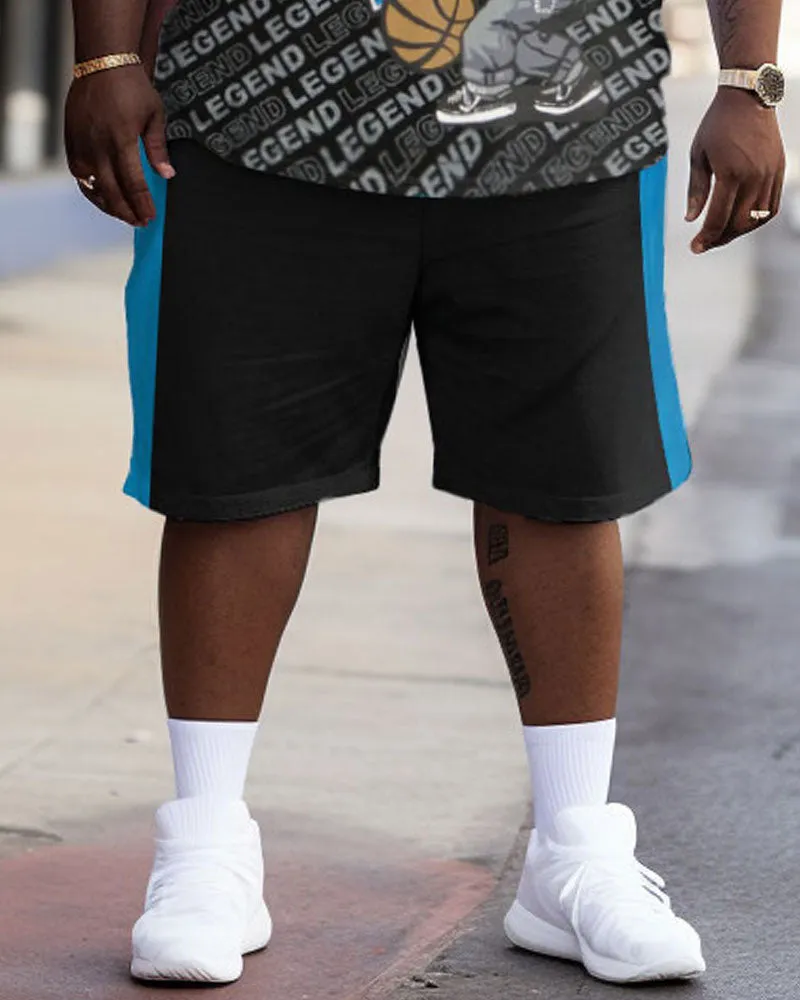 Men's Large Size Street Size 23 Cubs Basketball Color Block Graffiti Short Sleeve Shorts Set sold by Biggmans product image thumbnail 3