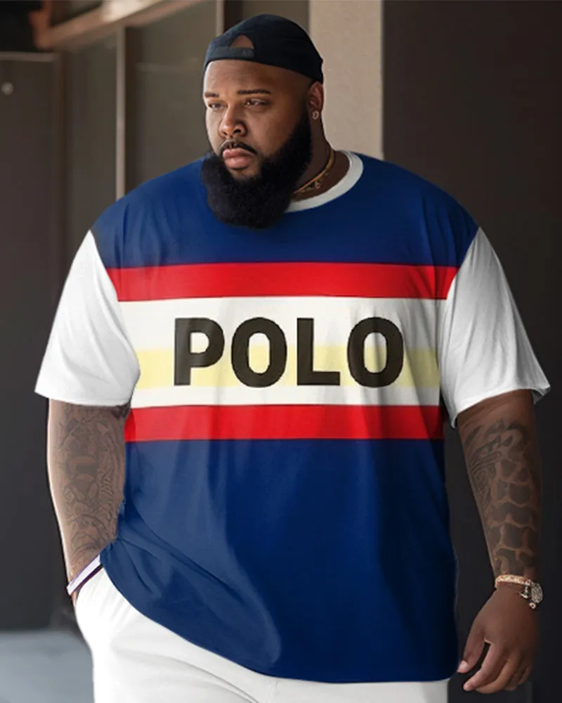 Men's Plus Size Color Matching Sport Polo Two-Piece Set sold by Biggmans product image thumbnail 2
