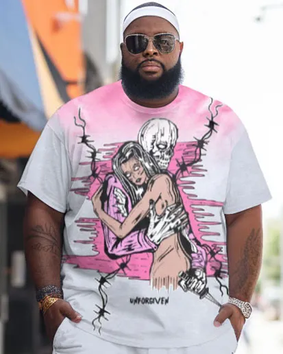 Big & Tall Guy's Personalized Skull Beauty Color Big & Tall Contrasting Shorts Printed Short-Sleeved Set sold by Biggmans product image thumbnail 2