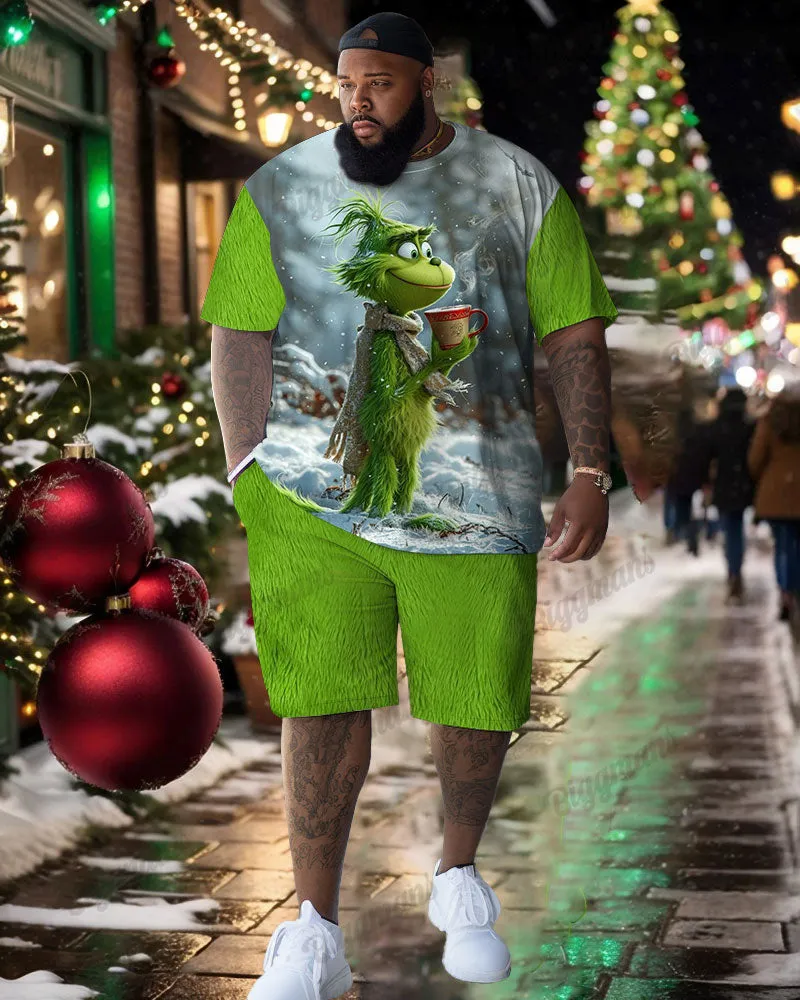 Men's Big & Tall Funny Christmas Cartoons T-Shirt Shorts Set sold by Biggmans