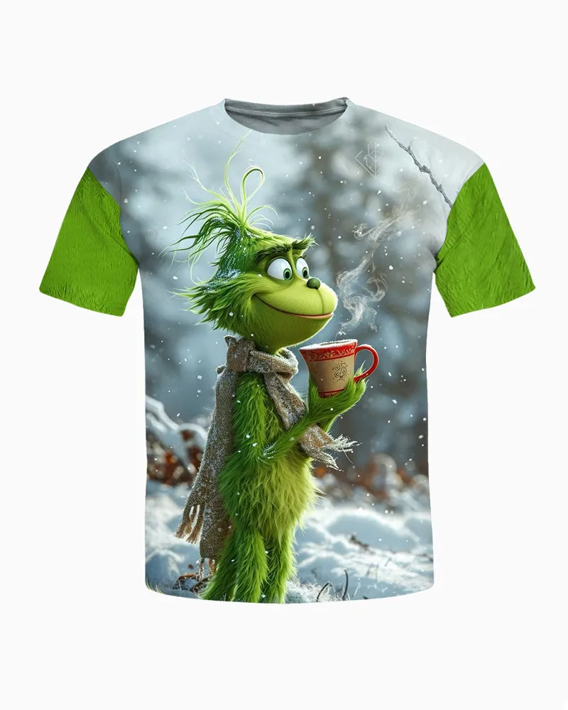 Men's Big & Tall Funny Christmas Cartoons T-Shirt Shorts Set sold by Biggmans product image thumbnail 2