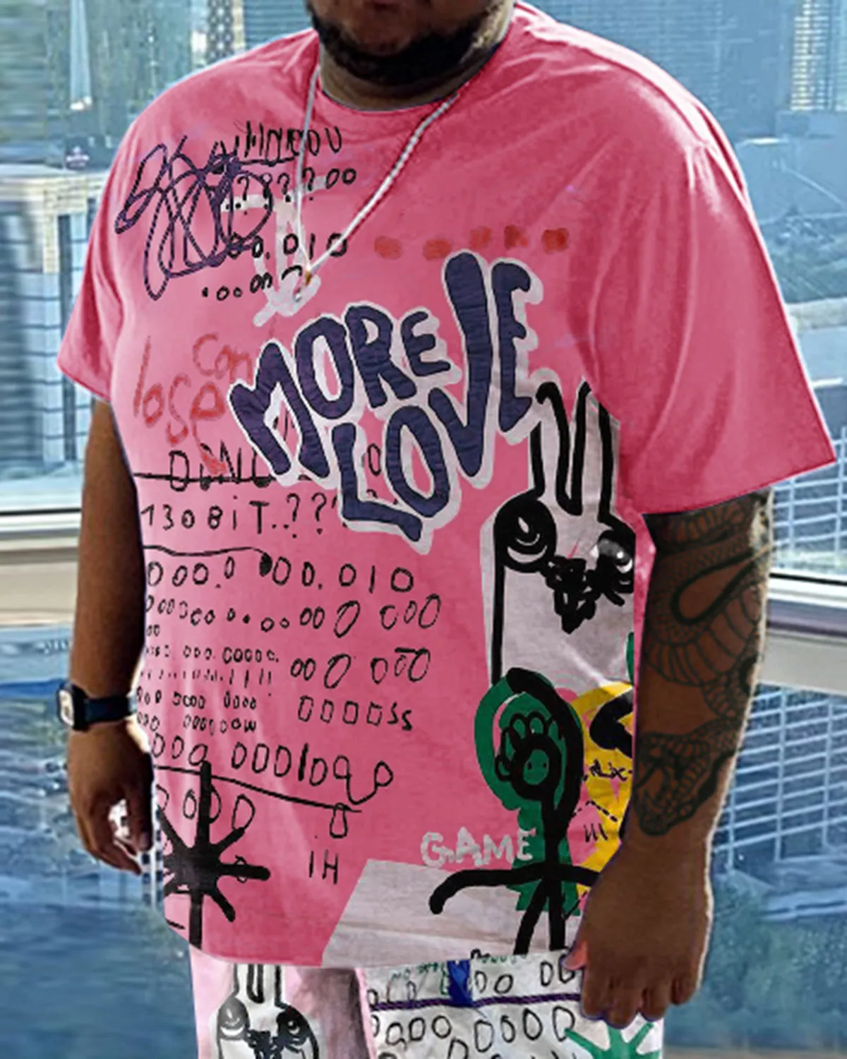 Men's Daily Casual Graffiti Printed Short Sleeve T-Shirt Set sold by Biggmans product image thumbnail 2