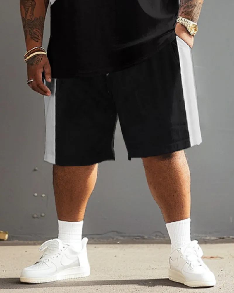 Street Casual Black And White Classic Plaid Print Big & Tall Men's Set sold by Biggmans product image thumbnail 4