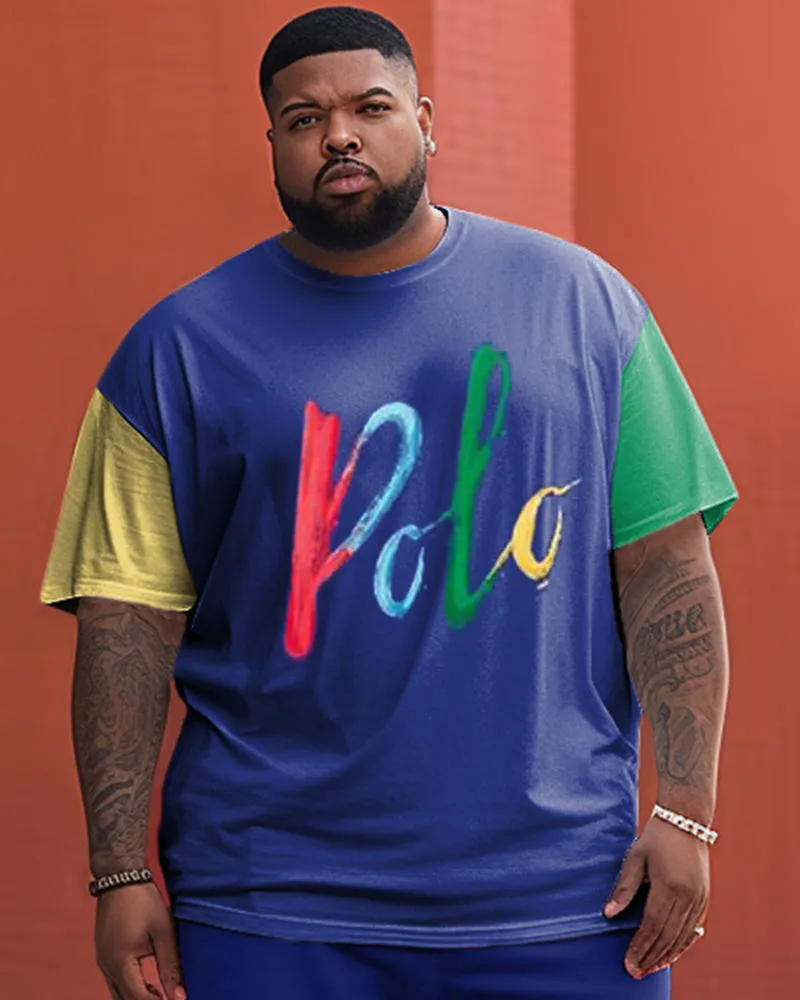 Men's Big & Tall Splicing Polo Printed Two-Piece Set sold by Biggmans product image thumbnail 2