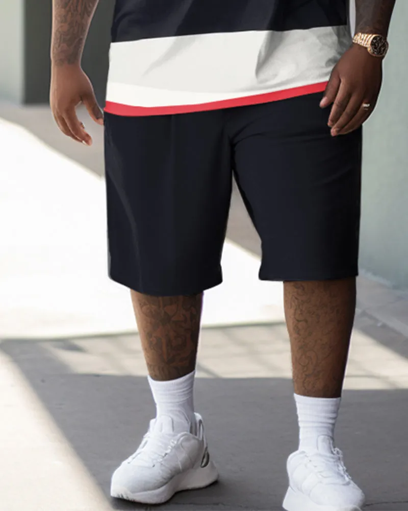 Men's Plus Size Striped Color Block Two-Piece Set sold by Biggmans product image thumbnail 3