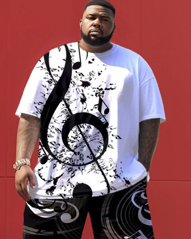 Black and White Musical Note Personalized Print Men's Large Size Set sold by Biggmans product image thumbnail 2